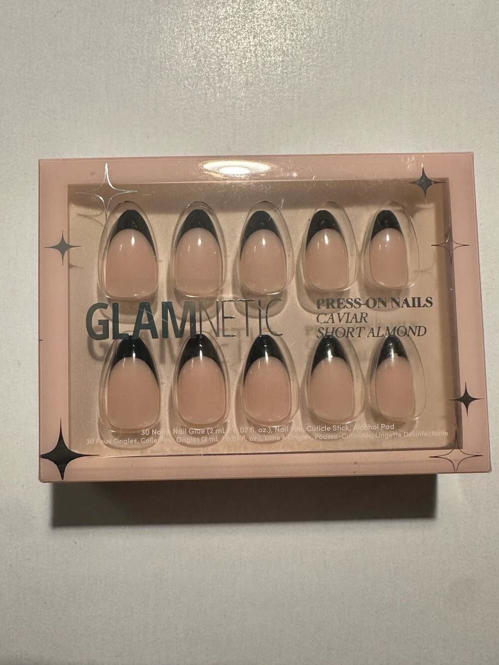Glamnetic Caviar Press-On Nails, Short Almond